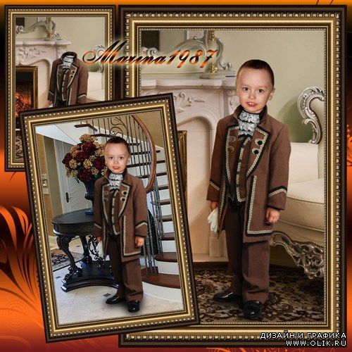 Детский шаблон - Маленький джентельмен в стильном костюмчике