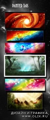 PSD Pack Painted Tags