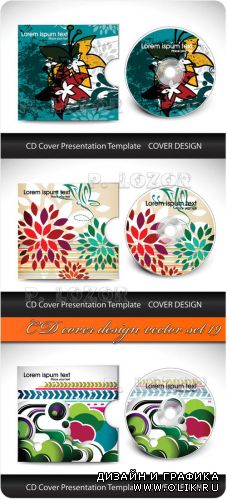 CD cover design vector set 19