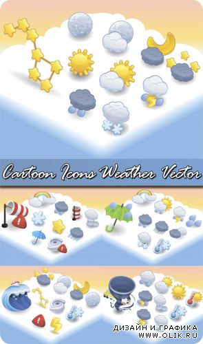 Cartoon Icons Weather Vector