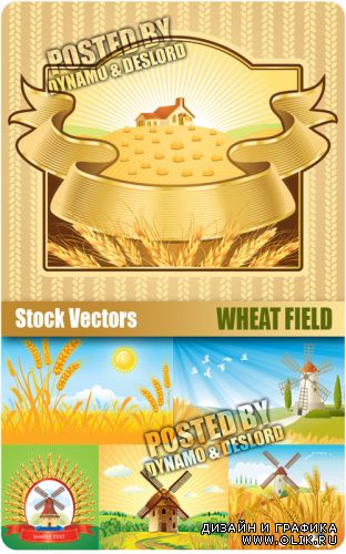 Пшеничное поле - векторный клипарт