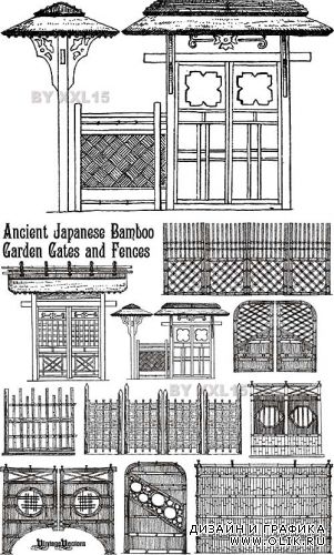 Ancient Japanese Bamboo Gates and Fences