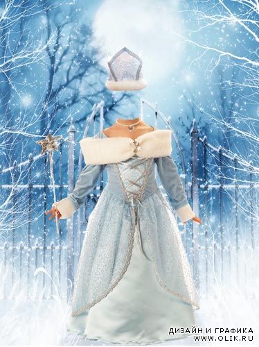 Шаблон для фотошопа "Зимняя принцесса"