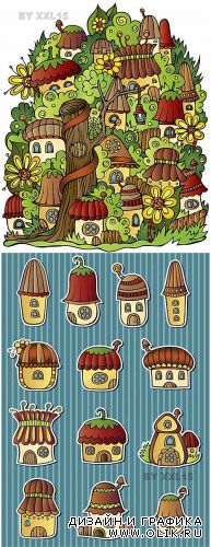 Cartoon fairytale houses