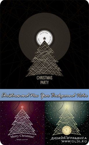 Christmas and New Year Background Vector