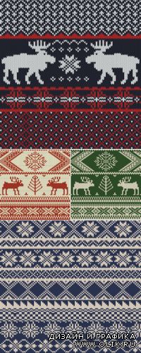 Knitted Christmas Backgrounds Vector
