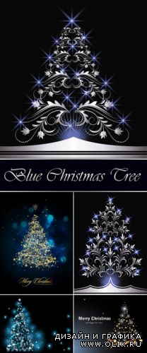 Blue Xmas Tree Vector