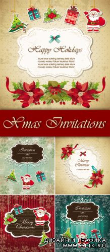 Christmas Invitations Vector