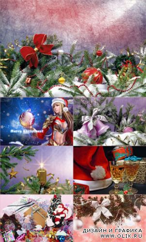 Рождественские и новогодние фоны для фотошопа