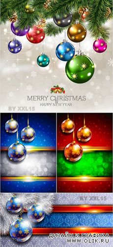 Backgrounds with christmas balls 2