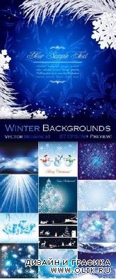 Winter Backgrounds Vector Collection
