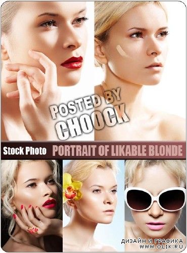 Портрет симпатичной блондинки - растровый клипарт
