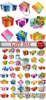 Gift box Vector  Подарок, подарочная коробка - вектор