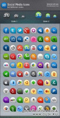 80 Icons in 2 Different Styles