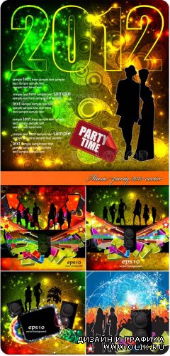 Музыкальная вечеринка 2012 года вектор | Music party 2012 vector