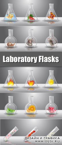 Laboratory Flasks Vector