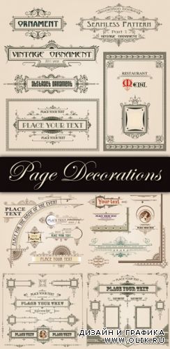 Page Decorations, Frames, Borders Vector