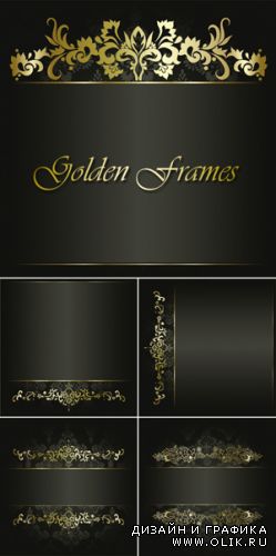 Vintage Golden Frames Vector 4