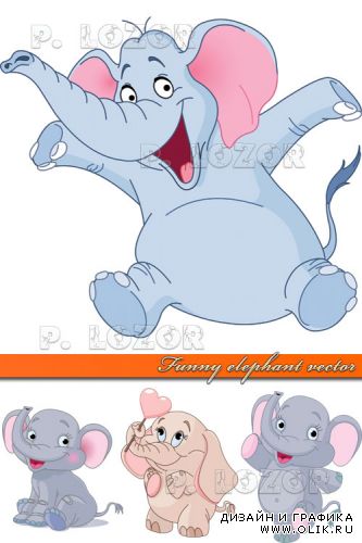 Забавный слонёнок | Funny elephant vector