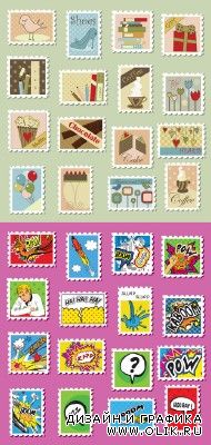 Pop Art Postage & Vintage Stamps