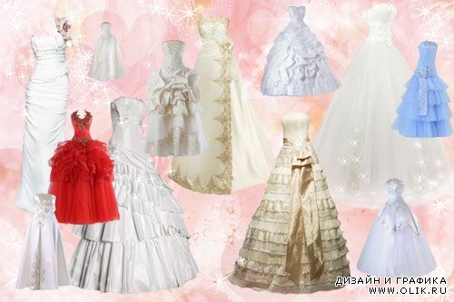 Свадебные платья - Шаблоны для Фотошопа