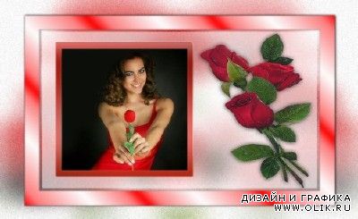 Женская рамка с красивыми розами