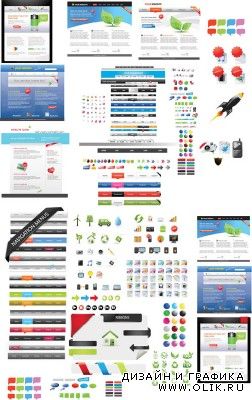 Big Collection of Vector Elements for Website