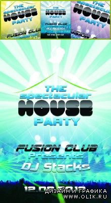 House Party Flyer Psd for PHSP