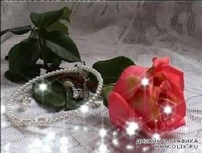 Футаж-переход: Роза и ожерелье (альфа-канал)