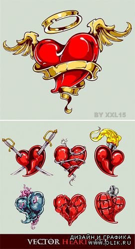 Vector hearts set