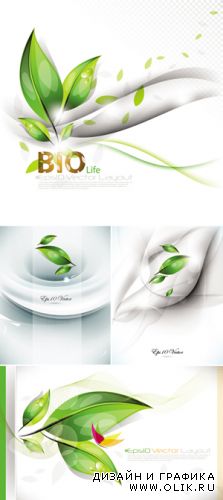 Green Leaves Backgrounds Vector
