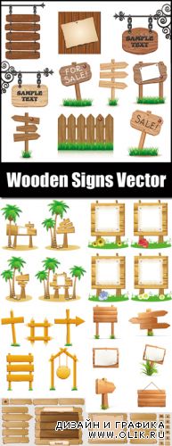 Wooden Signboards Vector