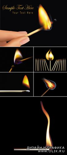 Burning Matches Vector