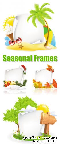 Seasonal Frames Vector