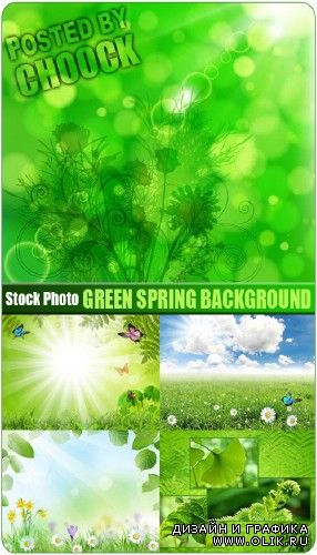 Зеленый весенний фон - растровый клипарт