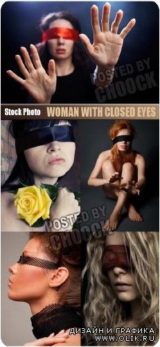 Женщина с закрытыми глазами - растровый клипарт