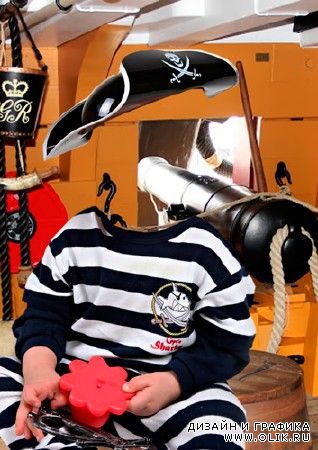 Шаблон для фотошопа "Малыш - пират"