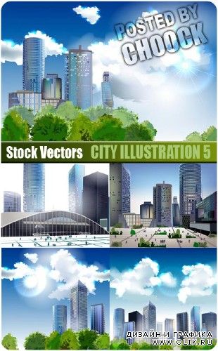 Иллюстрации города 5 - векторный клипарт