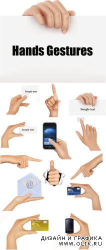 Hands Gestures with Objects Vector