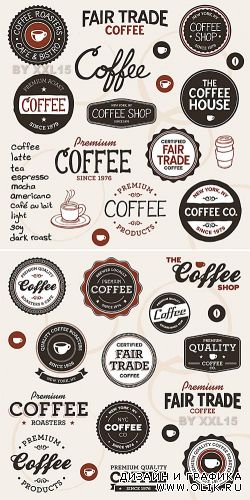 Retro coffee labels