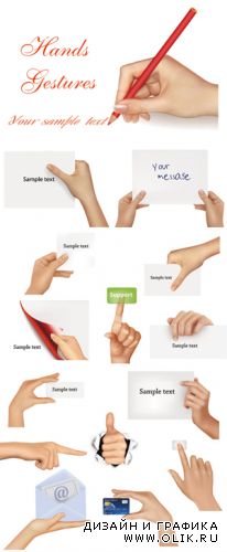 Hands Gestures with Objects Vector 2