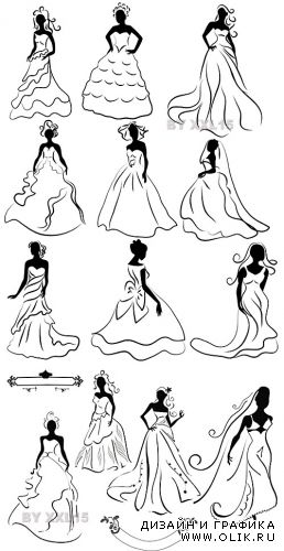 Silhouettes of brides