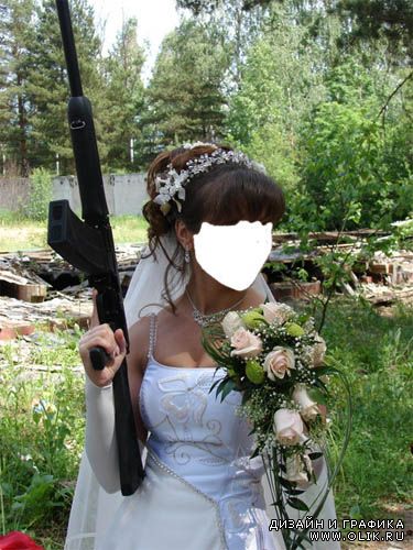 Шаблон для фотошопа – Невеста веселится перед свадьбой