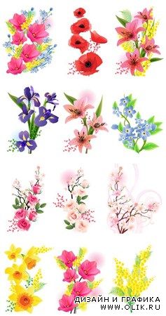 Рисунки цветы в векторе