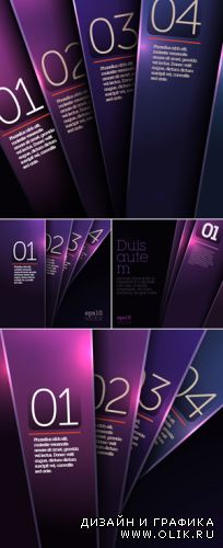 Shiny Purple & Blue Banners Vector