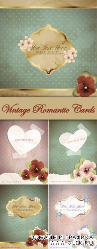 Vintage Romantic Cards Vector