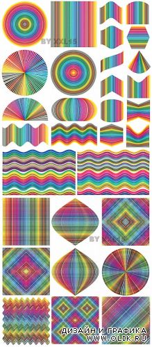 Design elements in rainbow colors
