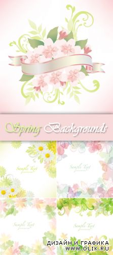 Spring Floral Backgrounds Vector 2