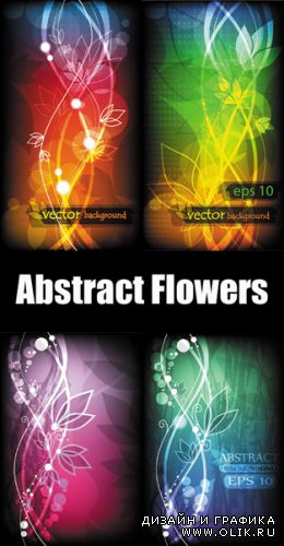 Abstract Flowers Backgrounds Vector 3