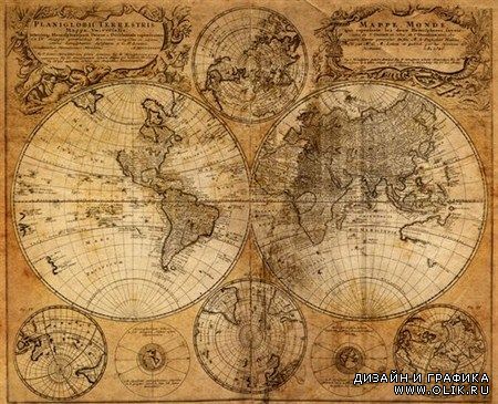 Растровые клипарты старых морских карт
